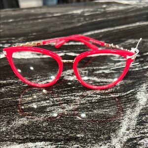 Swarovski Red Glasses with Gold Accents